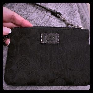Small black Coach wristlet